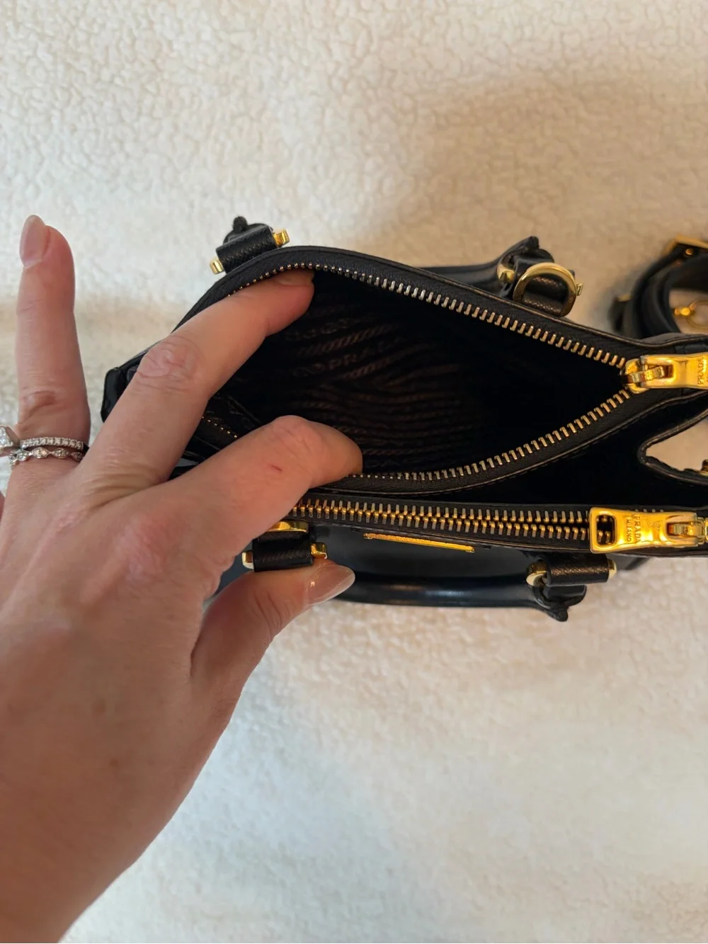 Prada Galleria Micro Saffiano Leather Black Bag